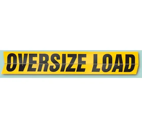 AccuformNMC Oversize Load Hinged Transportation Sign, Aluminum, 12" x 72", Black/Yellow