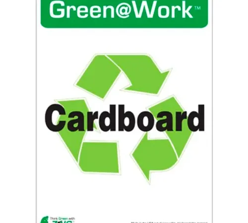 Zing Eco Label, Recycle Cardboard, 5"W x 7"H, Recycled Polystyrene Self Adhesive, Pack of 5