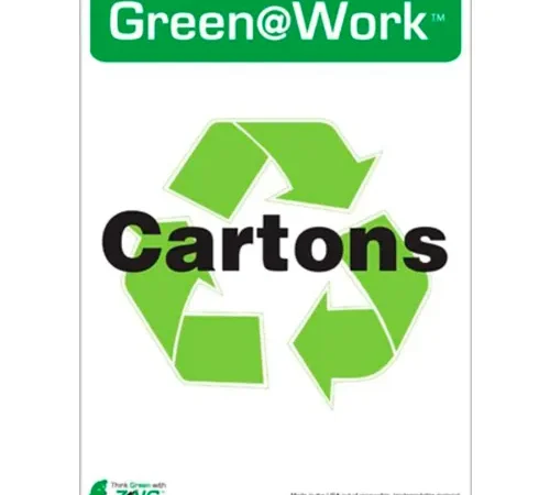 Zing Eco Label, Recycle Cartons, 5"W x 7"H, Recycled Polystyrene Self Adhesive, Pack of 5