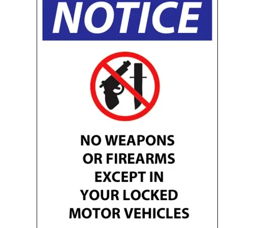 Zing Concealed Carry Sign, Wisconsin, 7"W x 10"H, Recycled Aluminum