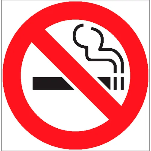 Zing No Smoking Window Decal, No Smoking Symbol, 4"W x 4"H, Recycled Polystyrene, Pack of 2