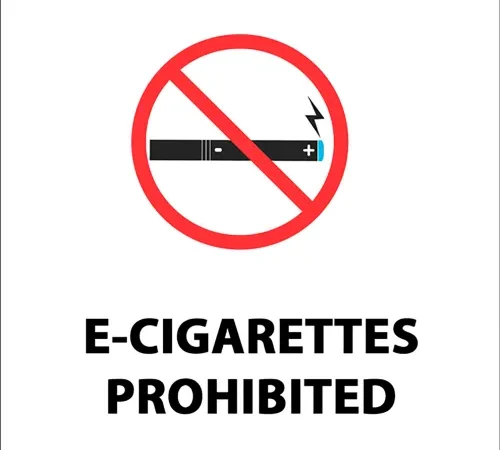 Zing No Smoking E Cigarettes Window Decal, 4"W x 4"H, Recycled Polystyrene Face-Adhesive, Pack of 2