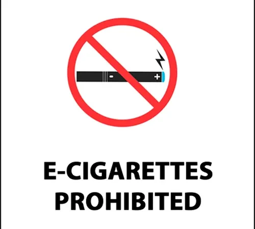 Zing No Smoking E Cigarettes Label, 4"W x 4"H, Recycled Polystyrene Self Adhesive, Pack of 2