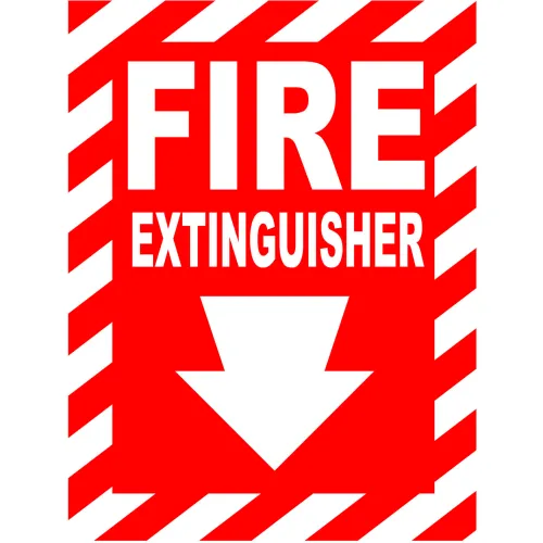 Zing Eco Safety Sign, Fire Extinguisher with Arrow, 7"W x 10"H, Recycled Aluminum