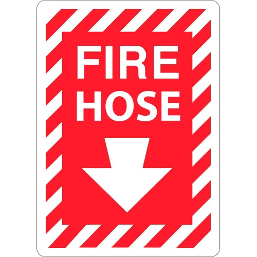 Zing Eco Safety Sign, Fire Hose with Arrow, 7"W x 10"H, Recycled Aluminum
