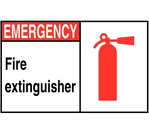 Zing Eco Safety Sign, Fire Extinguisher with Picto, 10"W x 7"H, Recycled Polystyrene Self Adhesive