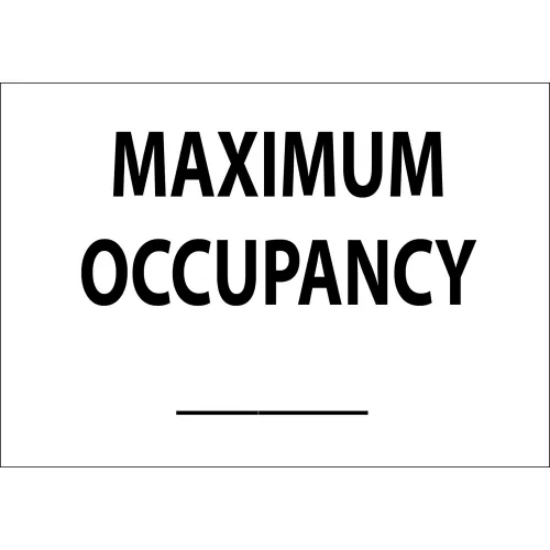 Zing Eco Safety Sign, Maximum Occupancy, 10"W x 7"H, Recycled Aluminum