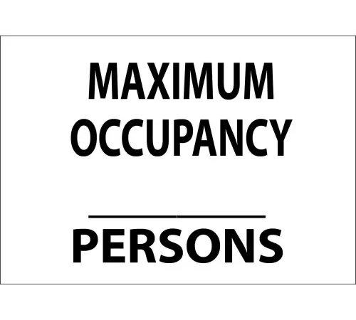 Zing Eco Safety Sign, Maximum Occupancy Persons, 10"W x 7"H, Recycled Plastic
