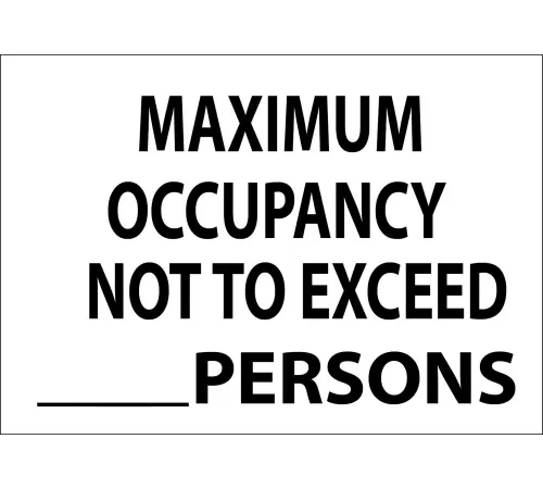 Zing Eco Safety Sign, Maximum Occupancy Not to Exceed, 10"W x 7"H, Recycled Plastic