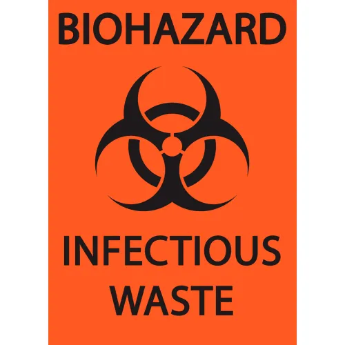 Zing Eco Safety Label, Biohazard Infectious Waste, 3-1/2"W x 5"H, Pack of 2
