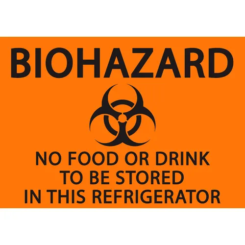 Zing Eco Safety Sign, Biohazard No Food or Drink in..., 7"W x 5"H, Recycled Polystyrene, Pack of 2