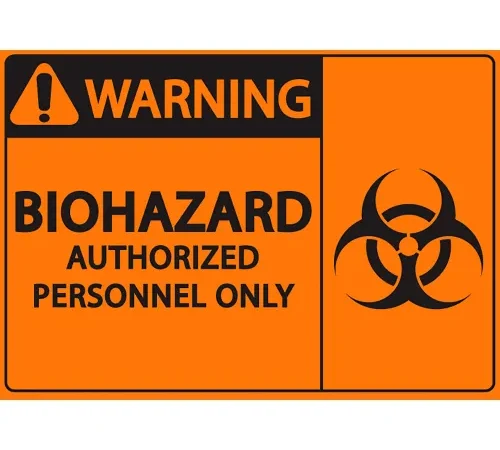 Zing Eco Safety Sign, Warning BioHazard Authorized Personnel Only, 10"W x 7"H, Recycled Plastic