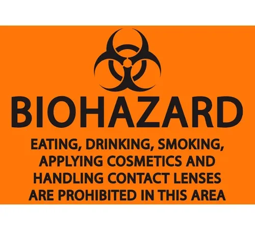 Zing Eco Safety Sign, BioHazard No Eating, Smoking, Drinking Sign..., 10"W x 7"H, Recycled Plastic