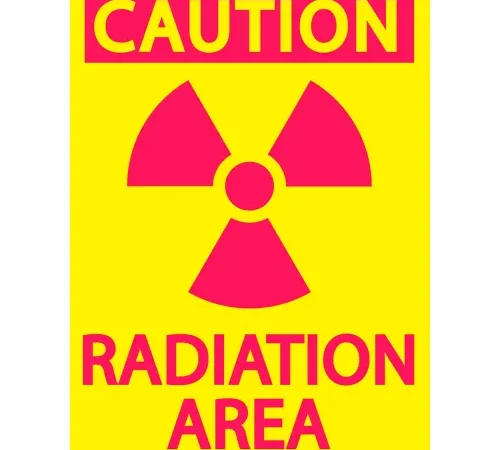 Zing Eco Safety Sign, Caution Radiation Area, 7"W x 10"H, Recycled Aluminum