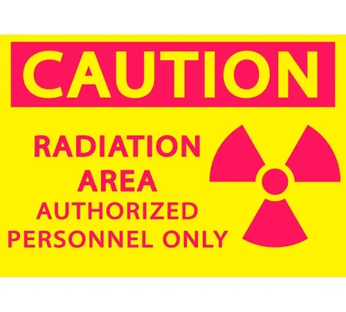 Zing Eco Safety Sign, Caution Radiation Area Authorized..., 10"W x 7"H, Recycled Polystyrene