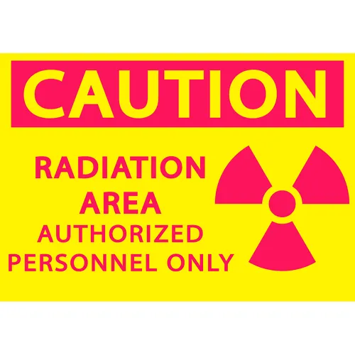 Zing Eco Safety Sign, Caution Radiation Area Authorized..., 10"W x 7"H, Recycled Polystyrene