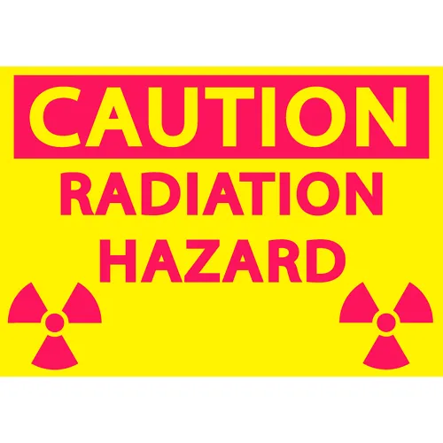 Zing Eco Safety Sign, Caution Radiation Hazard, 10"W x 7"H, Recycled Polystyrene Self Adhesive