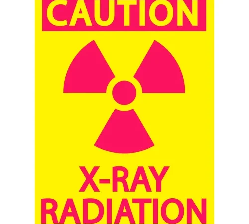 Zing Eco Safety Sign, Caution X-Ray Radiation, 7"W x 10"H, Recycled Plastic