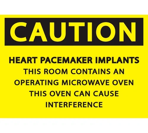 Zing Eco Safety Sign, Caution Heart Pace Maker Implants, 10"W x 7"H, Recycled Aluminum