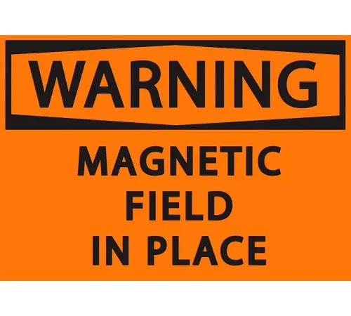 Zing Eco Safety Sign, Warning Magnetic Field In..., 10"W x 7"H, Recycled Polystyrene Self Adhesive
