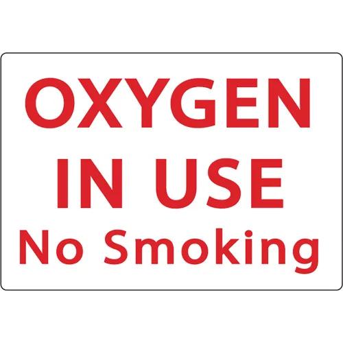 Zing Eco Safety Sign, Oxygen In Use No Smoking, 10"W x 7"H, Recycled Plastic