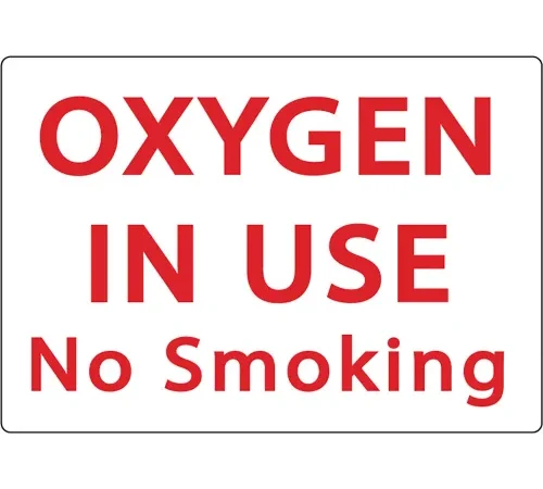 Zing Eco Safety Sign, Oxygen In Use No Smoking, 10"W x 7"H, Recycled Aluminum