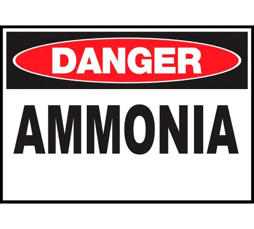Zing Eco Safety Sign, DANGER, Ammonia, 10"W x 7"H, Recycled Aluminum