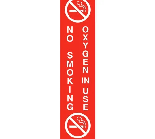 Zing Magnet Safety Sign Oxygen In Use, 2"W x 9"H, Vinyl Magnetic