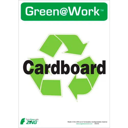 Zing Eco Label, Recycle Cardboard, 10"W x 14"H, Recycled Polystyrene Self Adhesive, Pack of 5