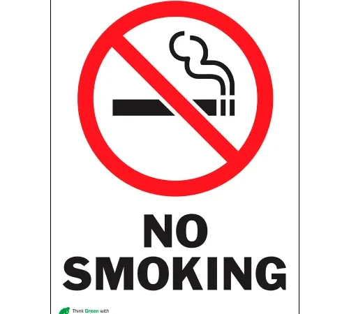 Zing Eco Safety Sign, No Smoking, 10"W x 14"H, Recycled Aluminum