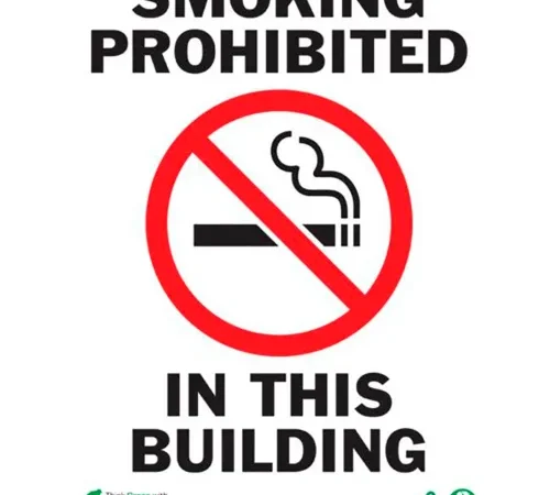 Zing Eco Safety Sign, Smoking Prohibited, 10"W x 14"H, Recycled Plastic