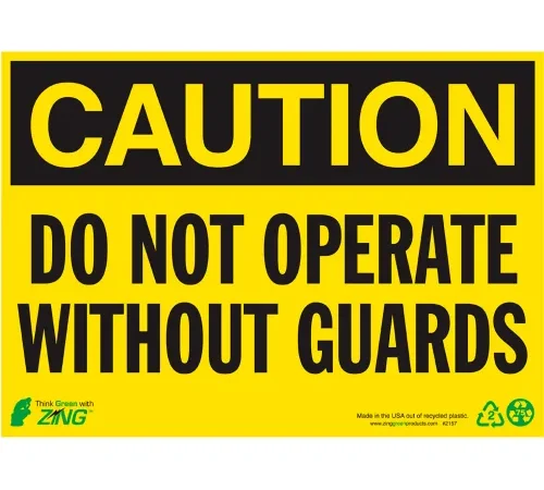 Zing Eco Safety Sign, Caution Do Not Operate..., 14"W x 10"H, Recycled Polystyrene Self Adhesive