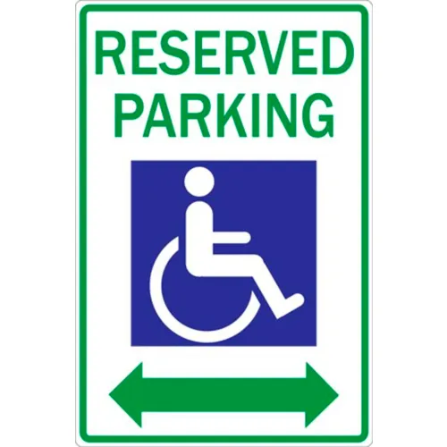 Zing Eco Parking Sign Reserved Parking Double Arrow, 18"H x 12"W, EGP, 1/16" Thick