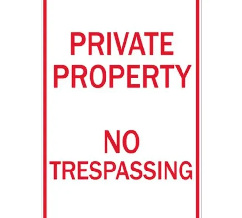Zing Eco Parking Sign, Private Property No Trespass, 12"W x 18"H, EGP, Recycled Aluminum