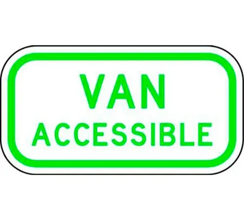 Zing? Eco Parking Sign, Van Accessible, 6"H x 12"W, HIP, 1/16" Thick, Green/White