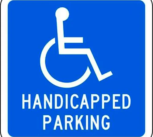 Zing? Eco Parking Sign, Handicapped Parking with Symbol, 12"H x 12"W, HIP, 1/16" Thick