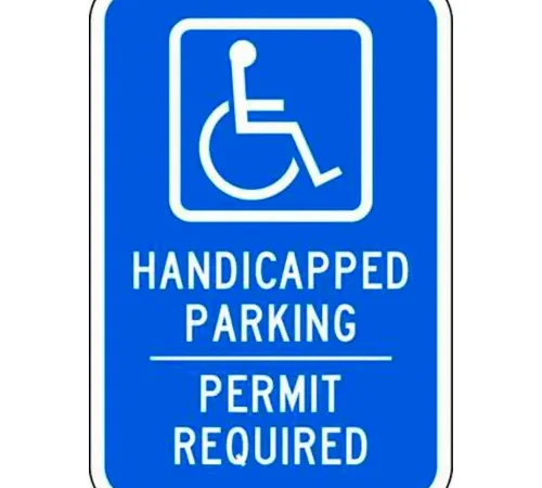 Zing? Eco Parking Sign, Handicapped Parking Permit, 18"H x 12"W, HIP, 1/16" Thick
