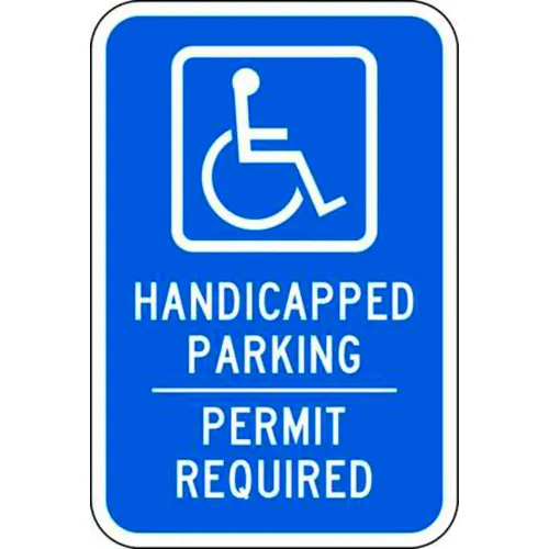 Zing Eco Parking Sign, Handicapped Parking Permit, 18"H x 12"W, HIP, 1/16" Thick