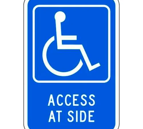 Zing? Eco Parking Sign, Handicap, Access at Side, 18"H x 12"W, HIP, 1/16" Thick