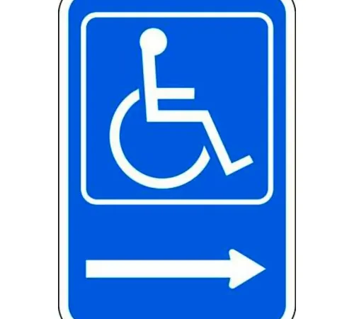 Zing? Eco Parking Sign, Handicapped Symbol Right, 18"H x 12"W, HIP, 1/16" Thick