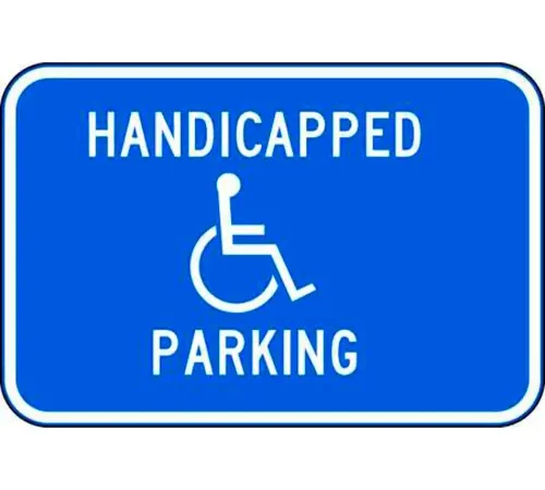 Zing? Eco Parking Sign, Handicapped Parking with Symbol, 12"H x 18"W, HIP, 1/16" Thick