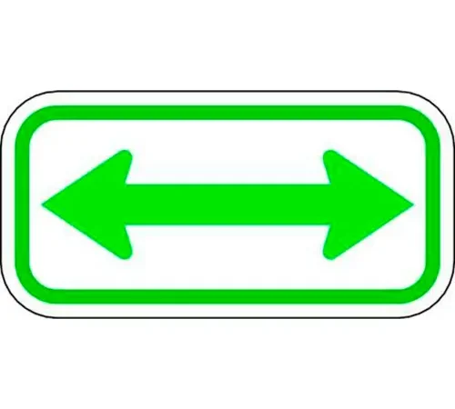 Zing? Eco Parking Sign, Left and Right Arrow, 6"H x 12"W, HIP, 1/16" Thick