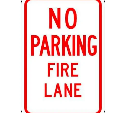 Zing? Eco Parking Sign, No Parking Fire Lane, 18"H x 12"W, HIP, 1/16" Thick