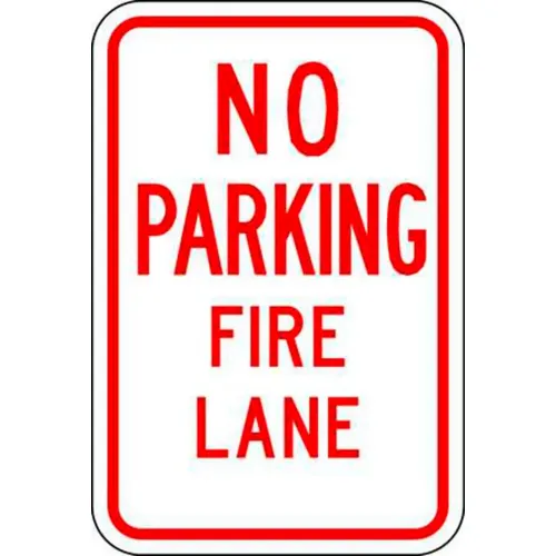 Zing Eco Parking Sign, No Parking Fire Lane, 18"H x 12"W, HIP, 1/16" Thick