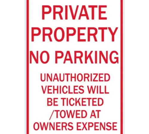 Zing? Eco Parking Sign, Private Property No Parking, 18"H x 12"W, HIP, 1/16" Thick