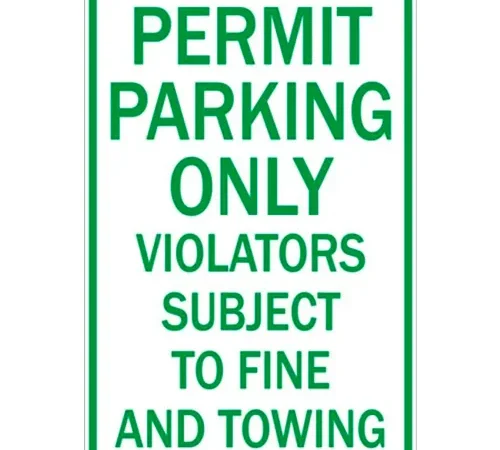Zing? Eco Parking Sign, Permit Parking Only, 18"H x 12"W, HIP, 1/16" Thick