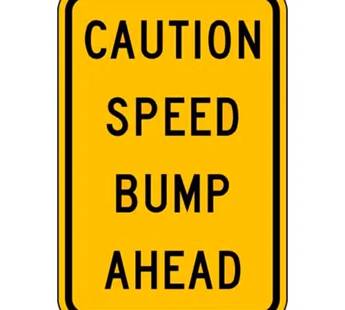 Zing? Eco Traffic Sign, Traffic, Speed Bump Ahead, 18"H x 12"W, HIP, 1/16" Thick