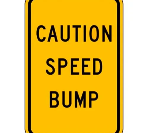 Zing? Eco Traffic Sign, Traffic, Caution Speed Bump, 18"H x 12"W, HIP, 1/16" Thick