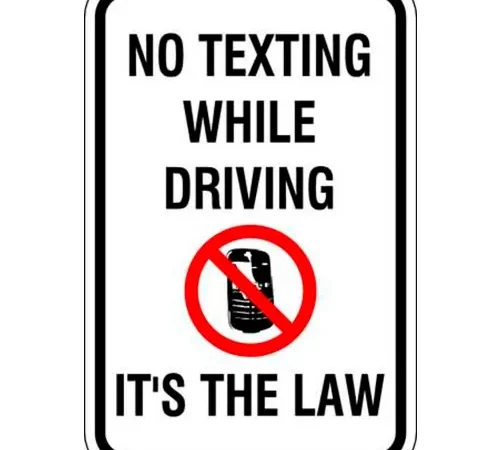 Zing? Eco Traffic Sign, No Texting While Driving, 18"H x 12"W, EGP, 1/16" Thick