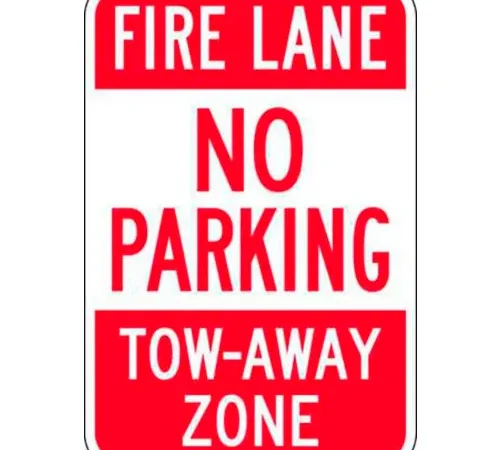 Zing? Eco Parking Sign, Fire Lane No Parking, 18"H x 12"W, HIP, 1/16" Thick